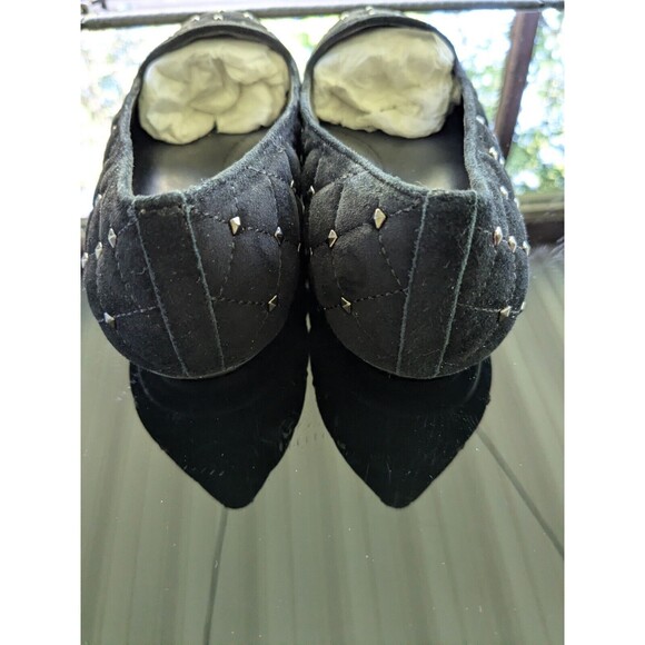 VANELi Quilted Flats Women's 8.5 W Studs Comfort Faux Suede Embellished Black - Picture 5 of 9